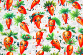 Baumwolljersey Digital Cute Carrots